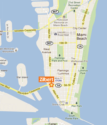 Map of Zilbert Realty Store Location