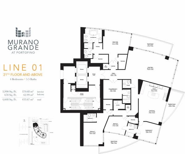 Floorplan A, Murano Grande unit 2101