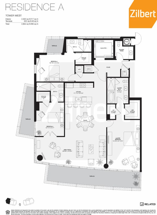 Marea Miami Beach floorplan A-West