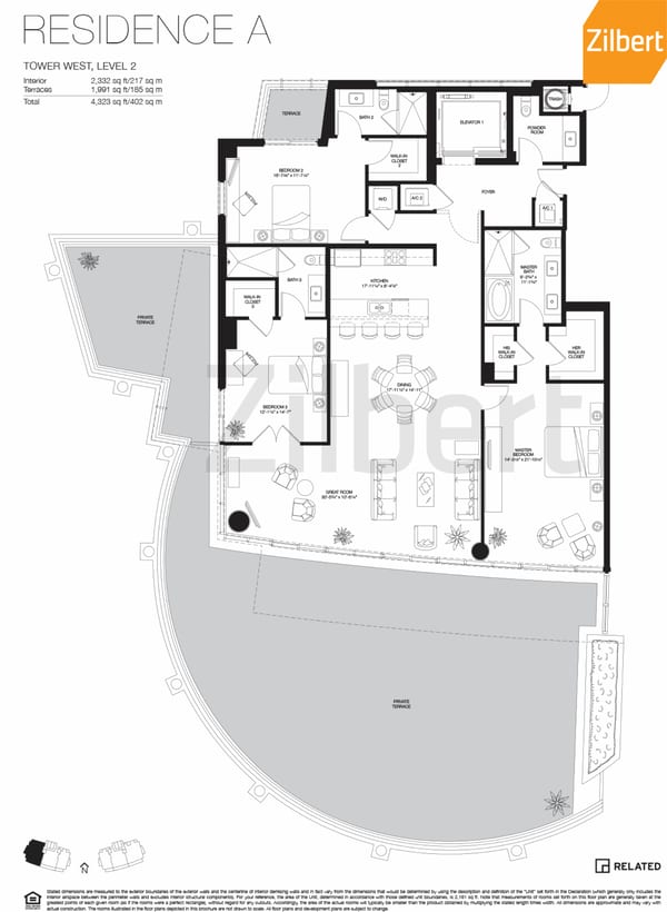 Marea Miami Beach floorplan A-West-2
