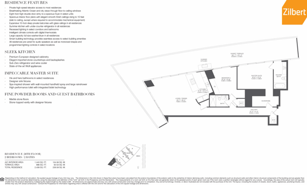 Floorplan E, Residences by Armani Casa unit 4705 & CABANA