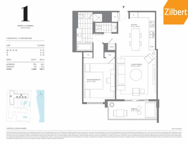 1 Hotel & Homes South Beach floorplan 1b