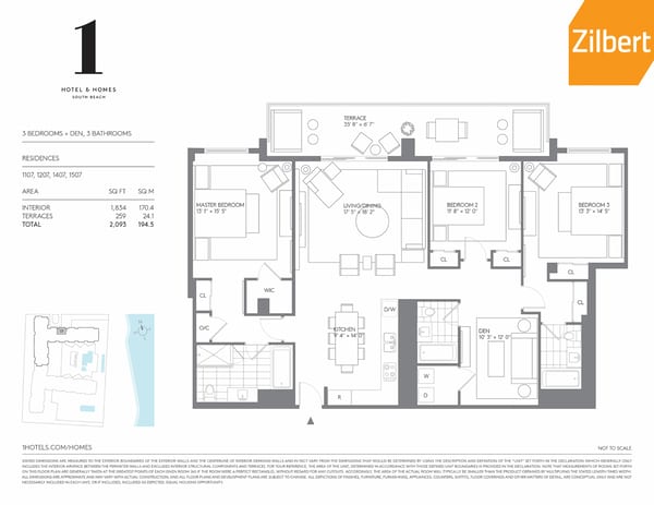 1 Hotel & Homes South Beach floorplan 3b
