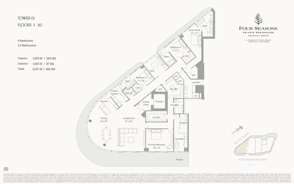 Four Seasons Residences Coconut Grove floorplan 01