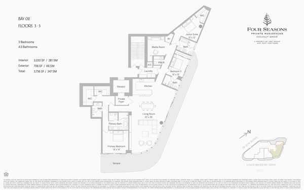 Four Seasons Residences Coconut Grove floorplan 02 FL 3-5
