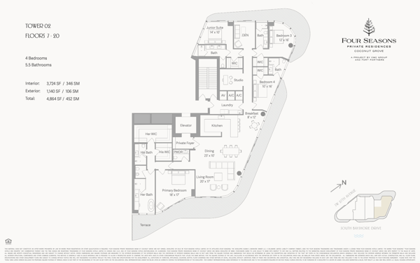 Four Seasons Residences Coconut Grove floorplan 02 FL 7-20