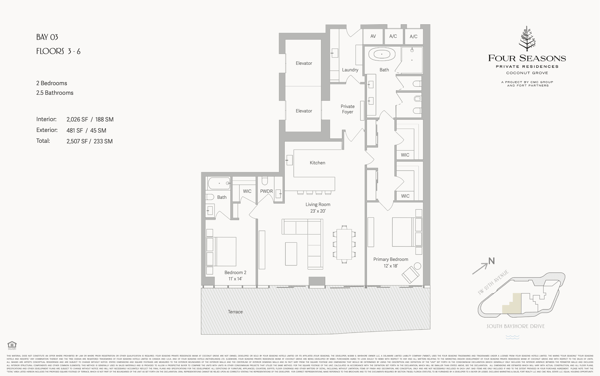 Four Seasons Residences Coconut Grove floorplan 03 FL 3-6