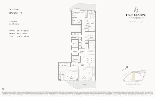 Four Seasons Residences Coconut Grove floorplan 03 FL 7-20