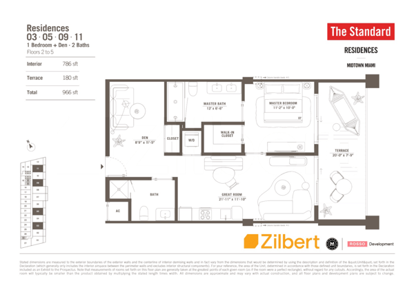 The Standard Residences Midtown floorplan 11 FL 2-5