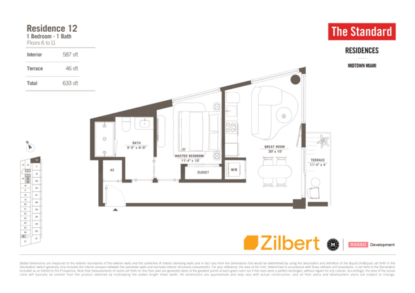 The Standard Residences Midtown floorplan 12