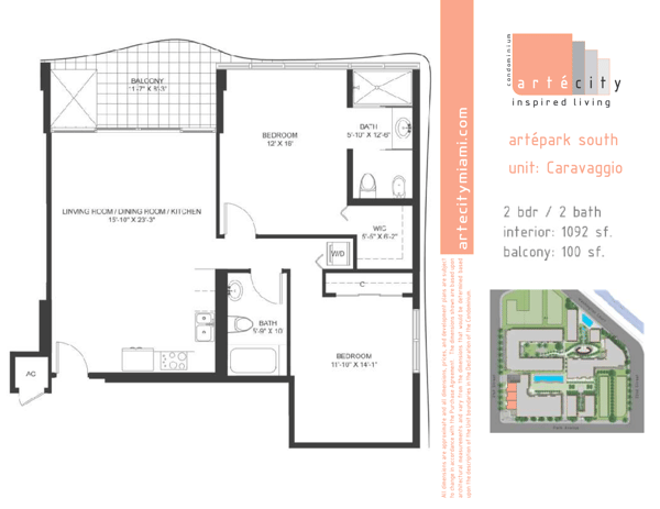Artepark South floorplan Caravaggio