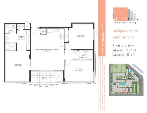 Artepark South floorplan Da Vinci