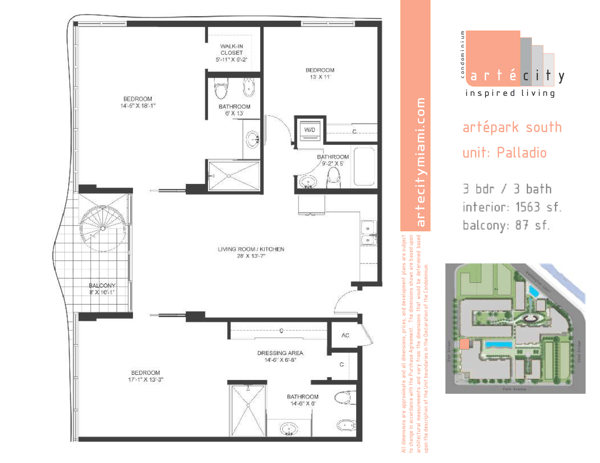 Artepark South floorplan Palladio