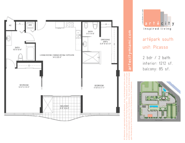 Artepark South floorplan Picasso