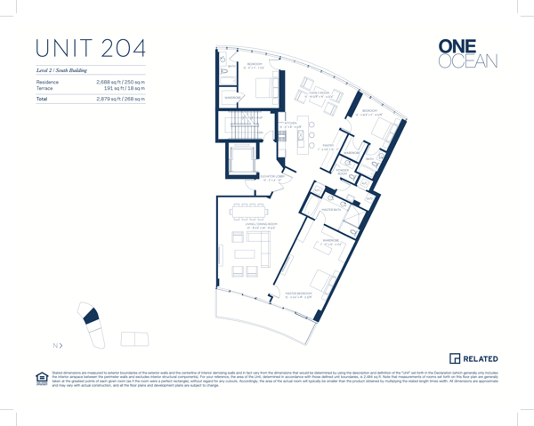 One Ocean South Beach floorplan 204