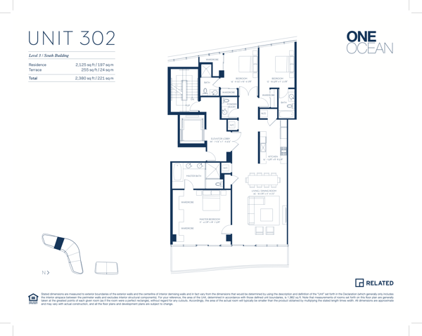 One Ocean South Beach floorplan 302