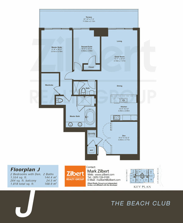 Floorplan J, Beach Club II unit 3511
