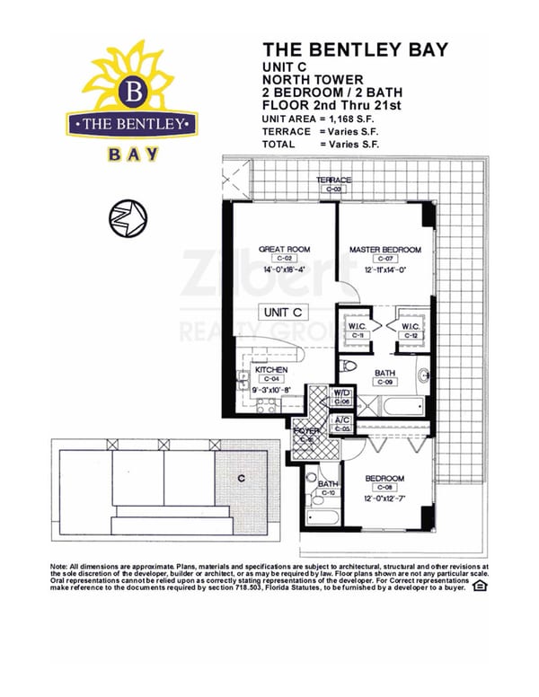 Floorplan C, Bentley Bay North unit 1914
