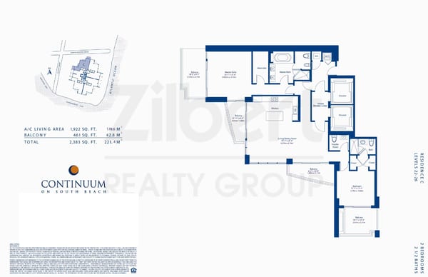 Continuum North Tower floorplan C