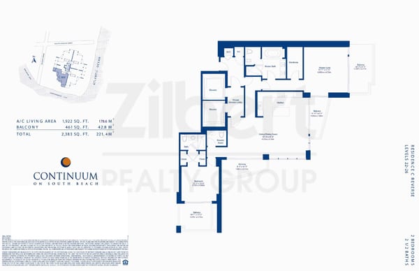 Continuum North Tower floorplan C-reversed