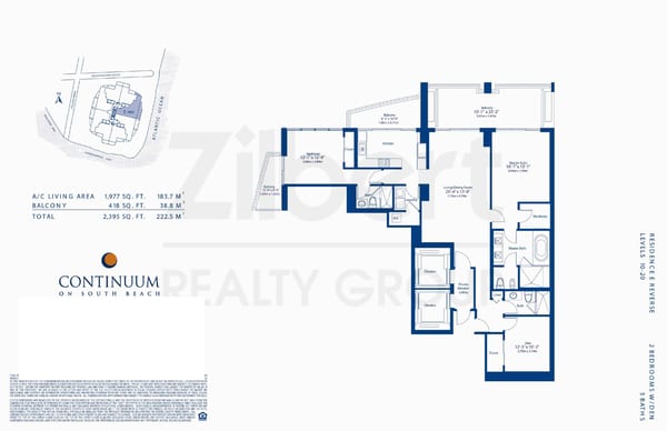 Continuum North Tower floorplan E-reversed