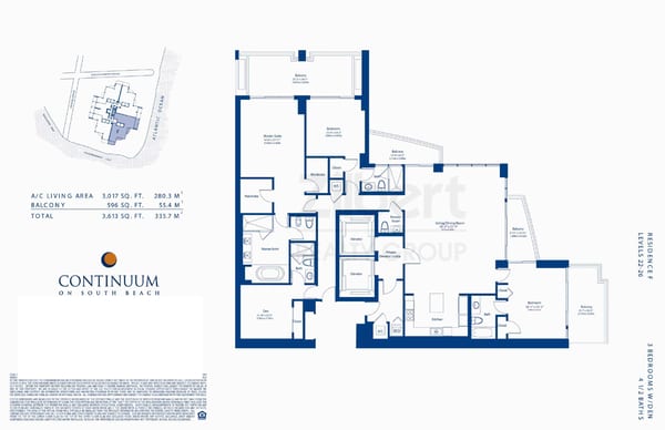 Continuum North Tower floorplan F-2