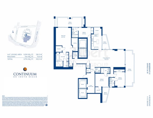 Continuum North Tower floorplan G
