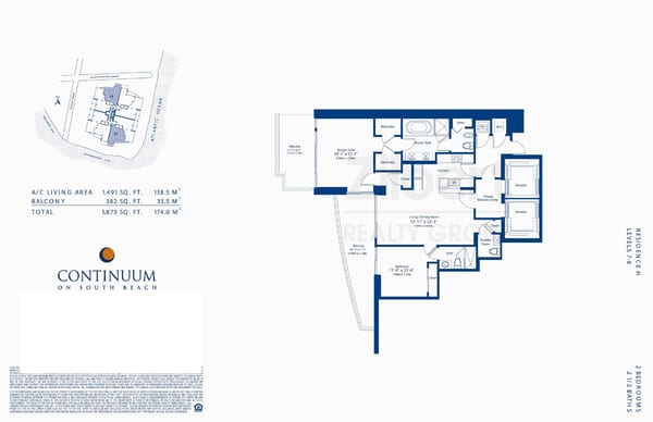 Continuum North Tower floorplan H-2