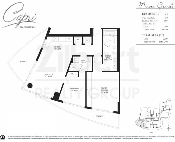 Capri South Beach - Marina Grande floorplan 01