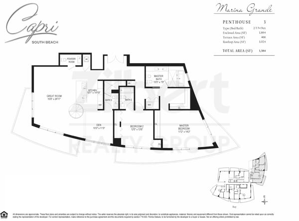 Capri South Beach - Marina Grande floorplan PH3