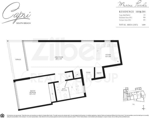 Capri South Beach - Marina Piccola floorplan 01