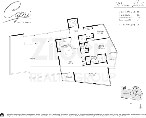 Capri South Beach - Marina Piccola floorplan PH
